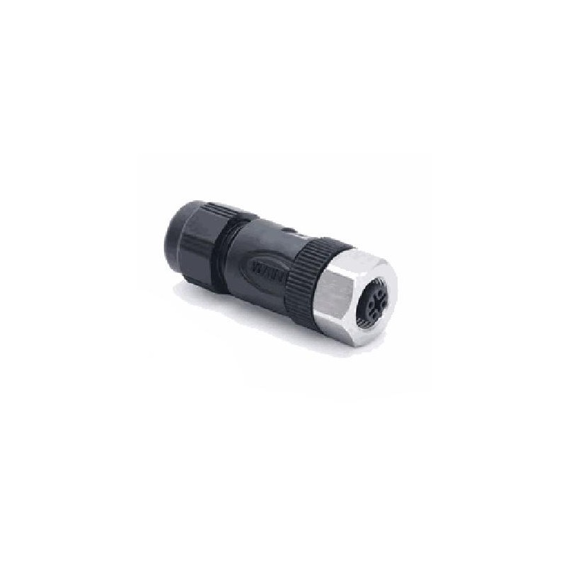 Connecteur femelle M12S, 4 pol., codage B IP67, 4A, non-blindé